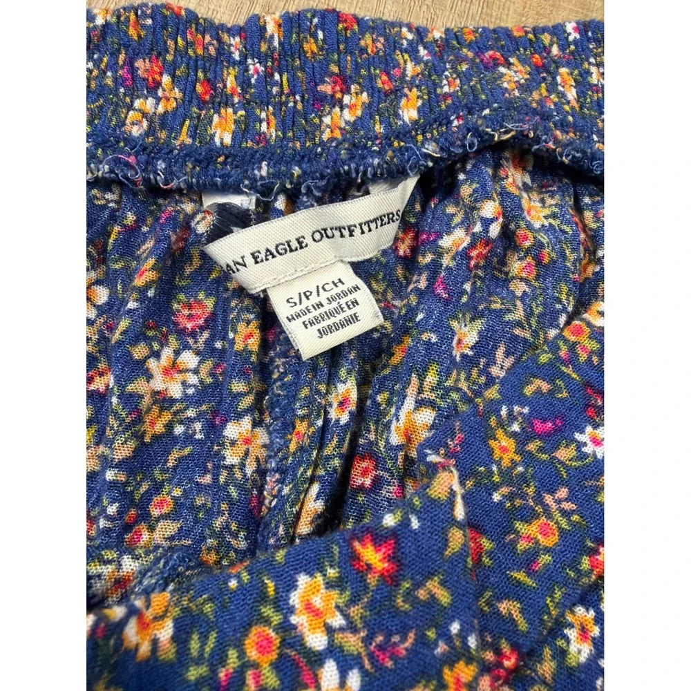 American Eagle Navy Floral Ruffle Skort Womens Small‎ Ditsy Boho Viscose 1906